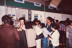 Participação Brasil na Abilympic de 1985 em Bogotá, Colombia. Outubro de 1985. Esta imagem é uma reprodução dos slides da caixa identificada como "Abilympic Colombia". Acervo Romeu Sassaki.